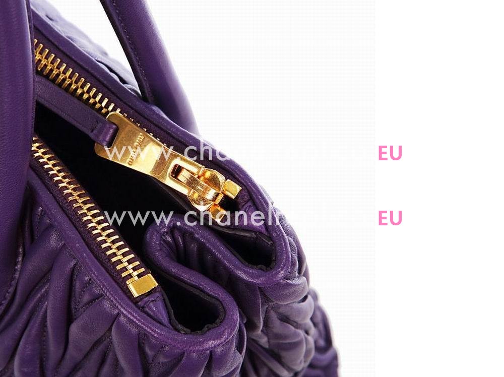 Miu Miu Matelasse Lux Nappa Leather Large Bag In Purple RN941M