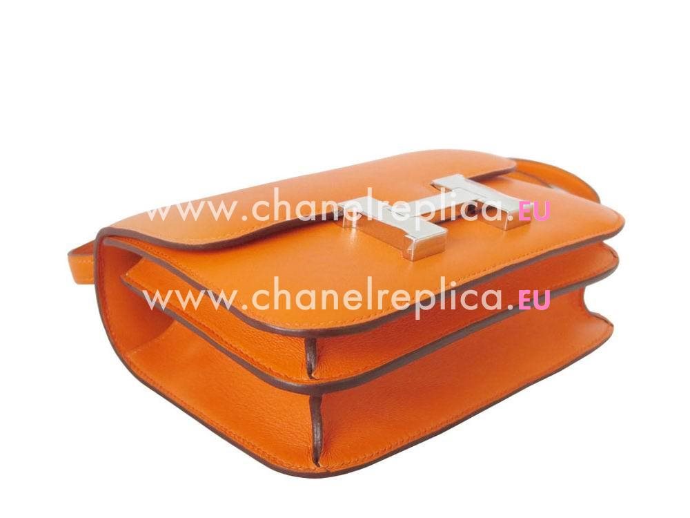 Hermes Constance Mini 18cm Orange Swift Palladium Shouldbag H1018CSY
