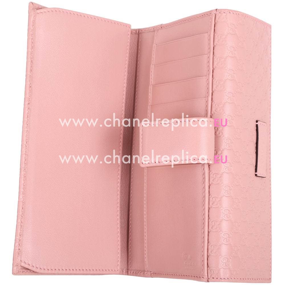Gucci Ssima Classic GG Calfskin Wallet In Pink G7041011
