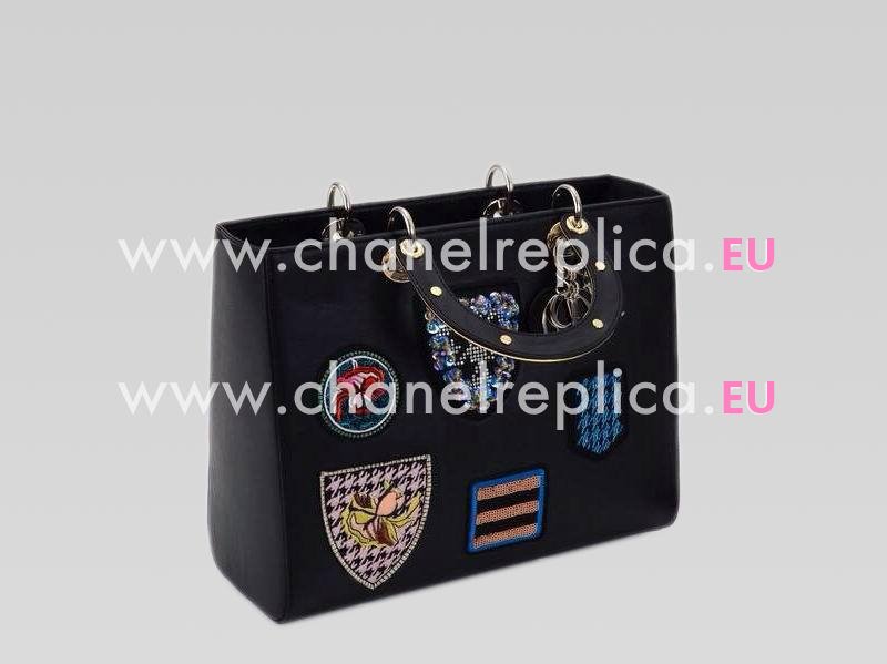 Lady Dior Lambskin With Medals Bag In Black 115105