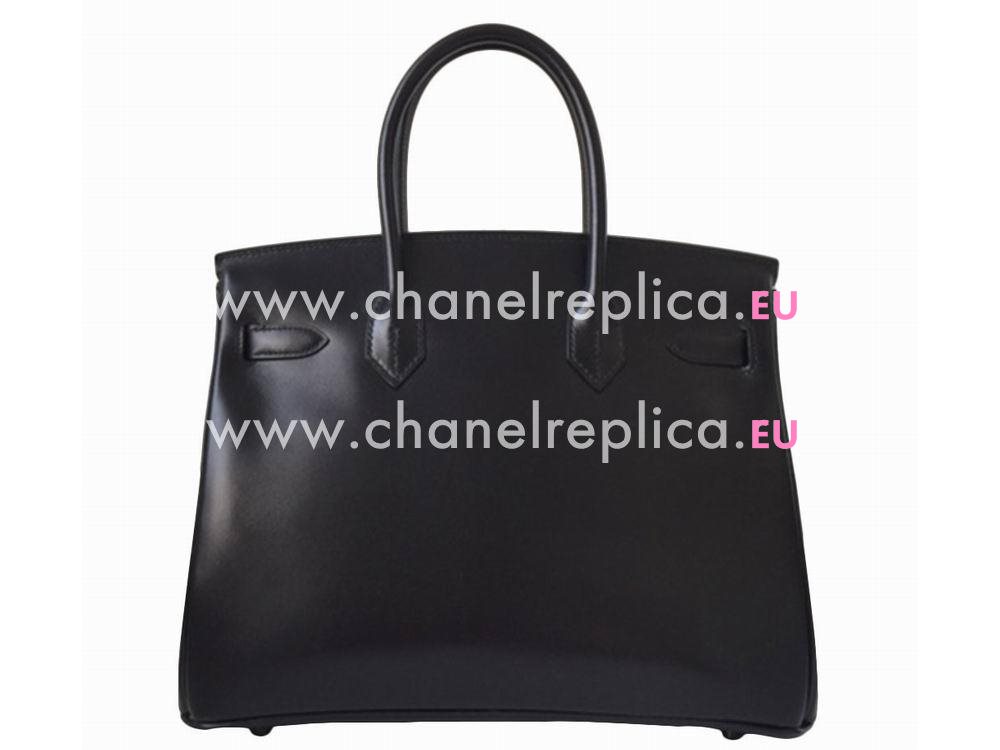 Hermes Birkin 30 Box Leather Black Bag Black Hardware HS5288