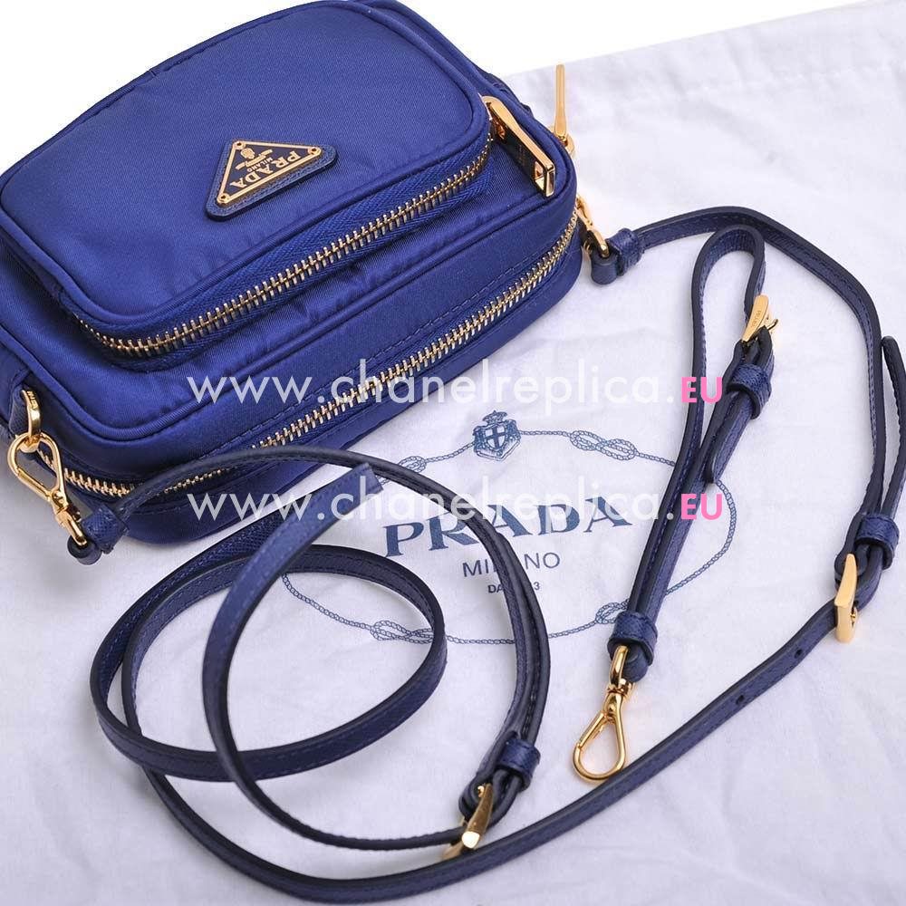 Prada Classic Triangle Logo Scratch Resistant Calfskin Bag RoyalBlue P61111606