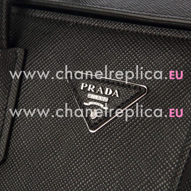 Prada Saffiano Cuir Large Double Tote Bag Black BN2748-2A4A-F0002