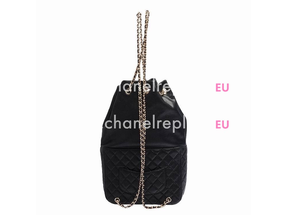 Chanel 2016 Lambskin Gold Metal Backpack In Black A94430