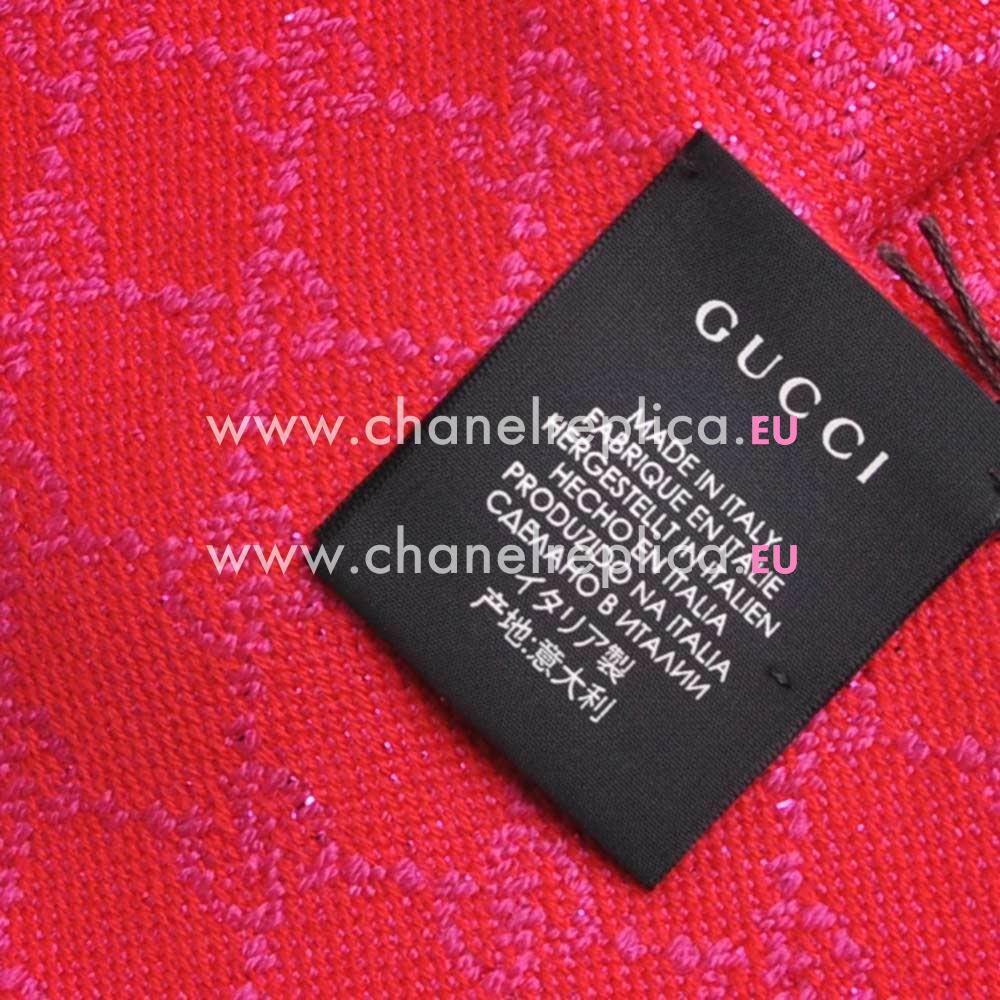 Gucci Classic GG Logo Wool Scarf Red G7022202
