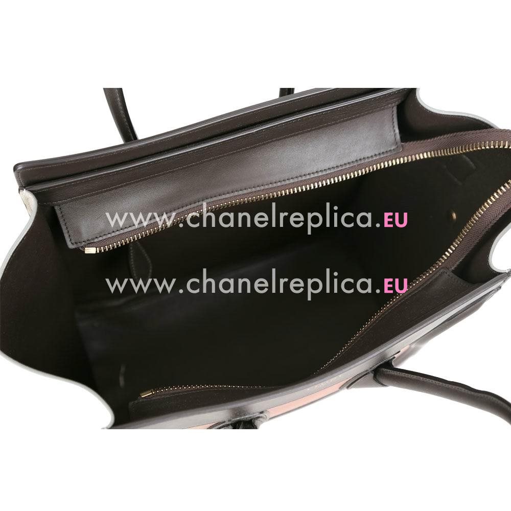 Celine Luggage Micro Calfskin Hand Bag Black/Orange/Light Gray CE990E72