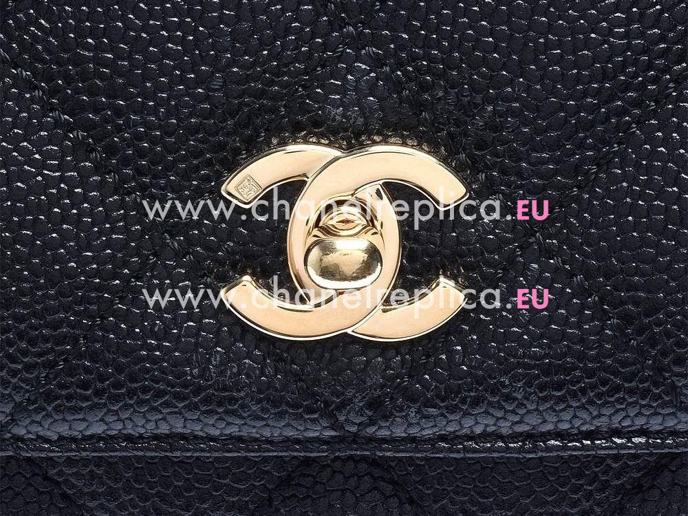 Chanel CC Caviar Kelly E Briefcase Black C49395B