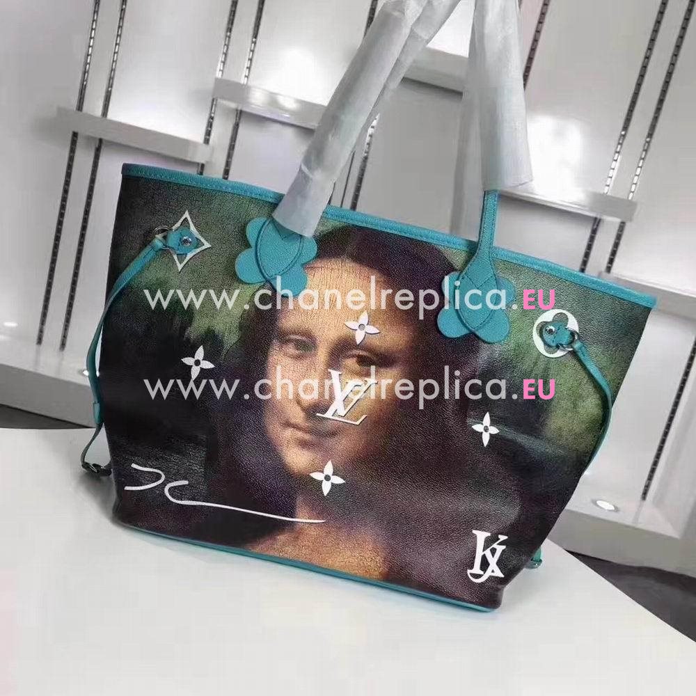 Louis Vuitton Neverfull Da Vinci Canvas Body Bag Vert d’eau M43325