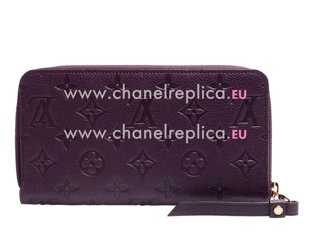 Louis Vuitton Monogram Empreinte Calfskin Secret Long Wallet Purple M60298