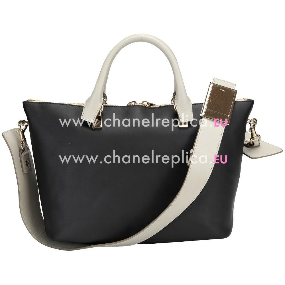 Chloe Baylee Calfskin Hand Bag In Black/Gray C5369050