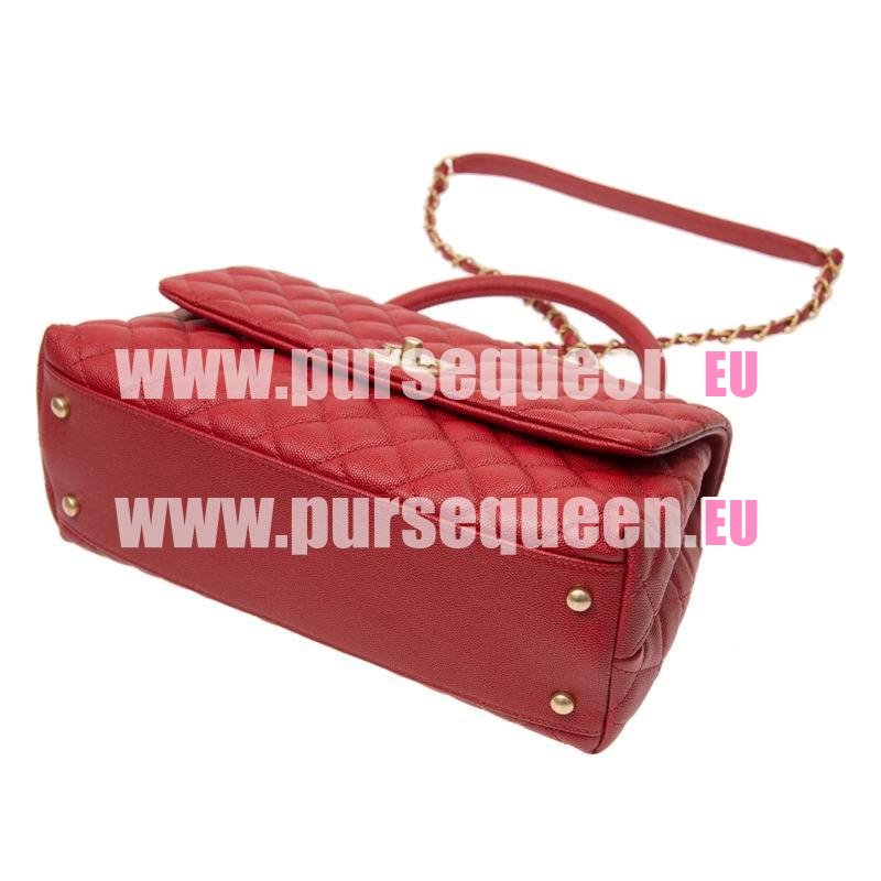 Chanel Coco Handle Brass Gold Hardware In Red A92991CREDGP