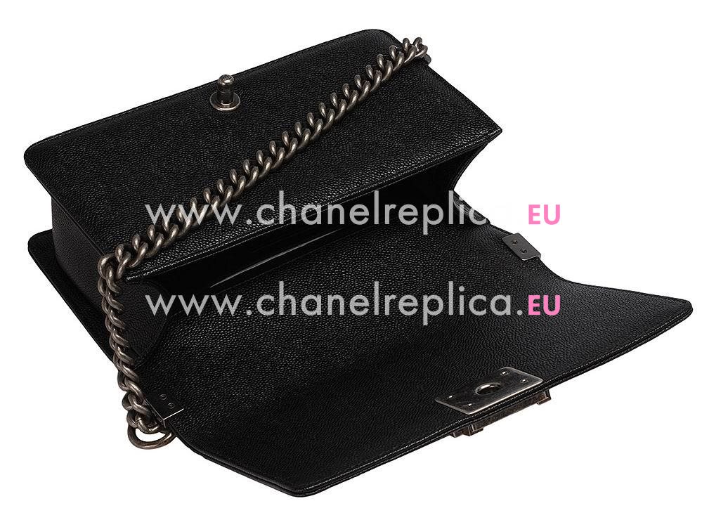 Chanel Caviar Anti-silver Chain 25cm Boy Bag Black A531882