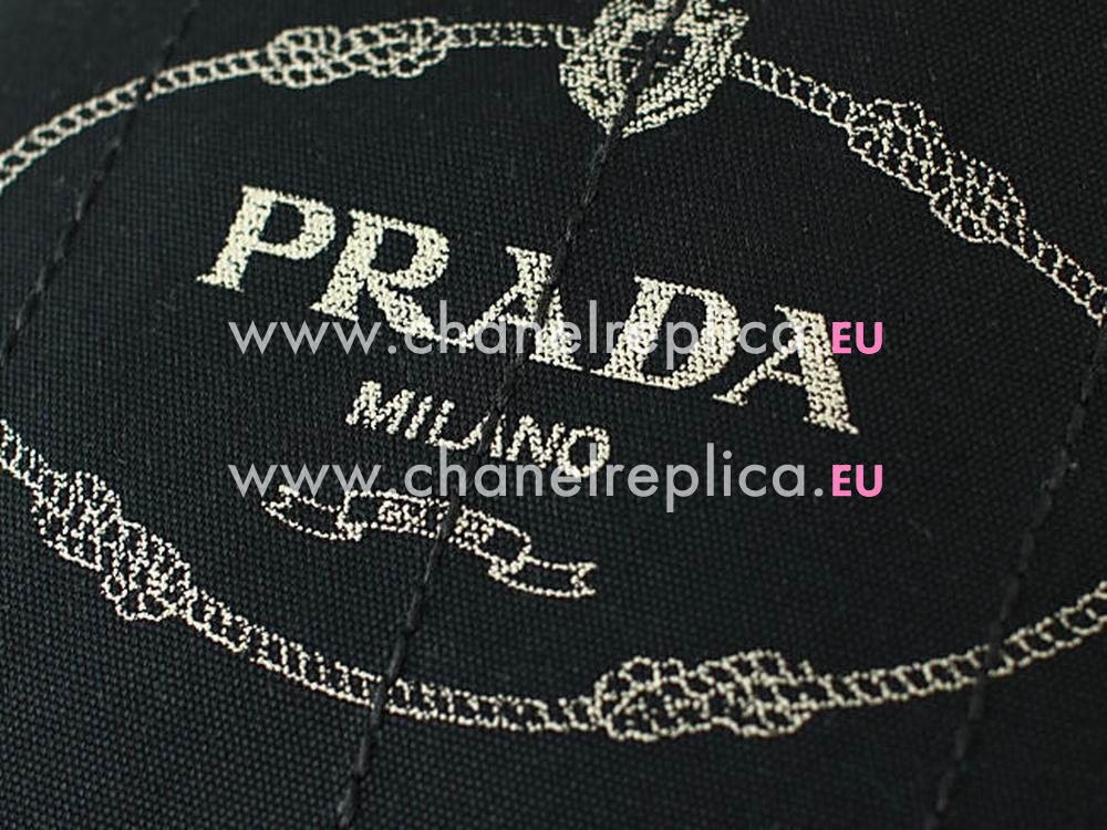 Prada Canapa Stampata Printing Logo Denim Small Size Bag Black PR5312950