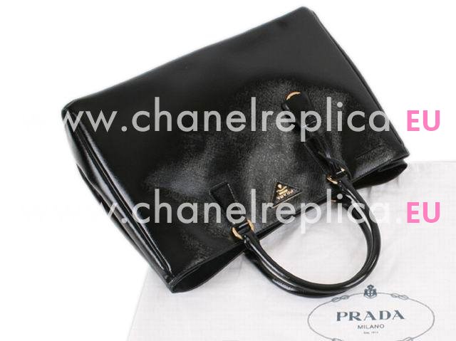 Prada Saffiano Lux Triangle Logo Plate Large Size Bag Black P386376