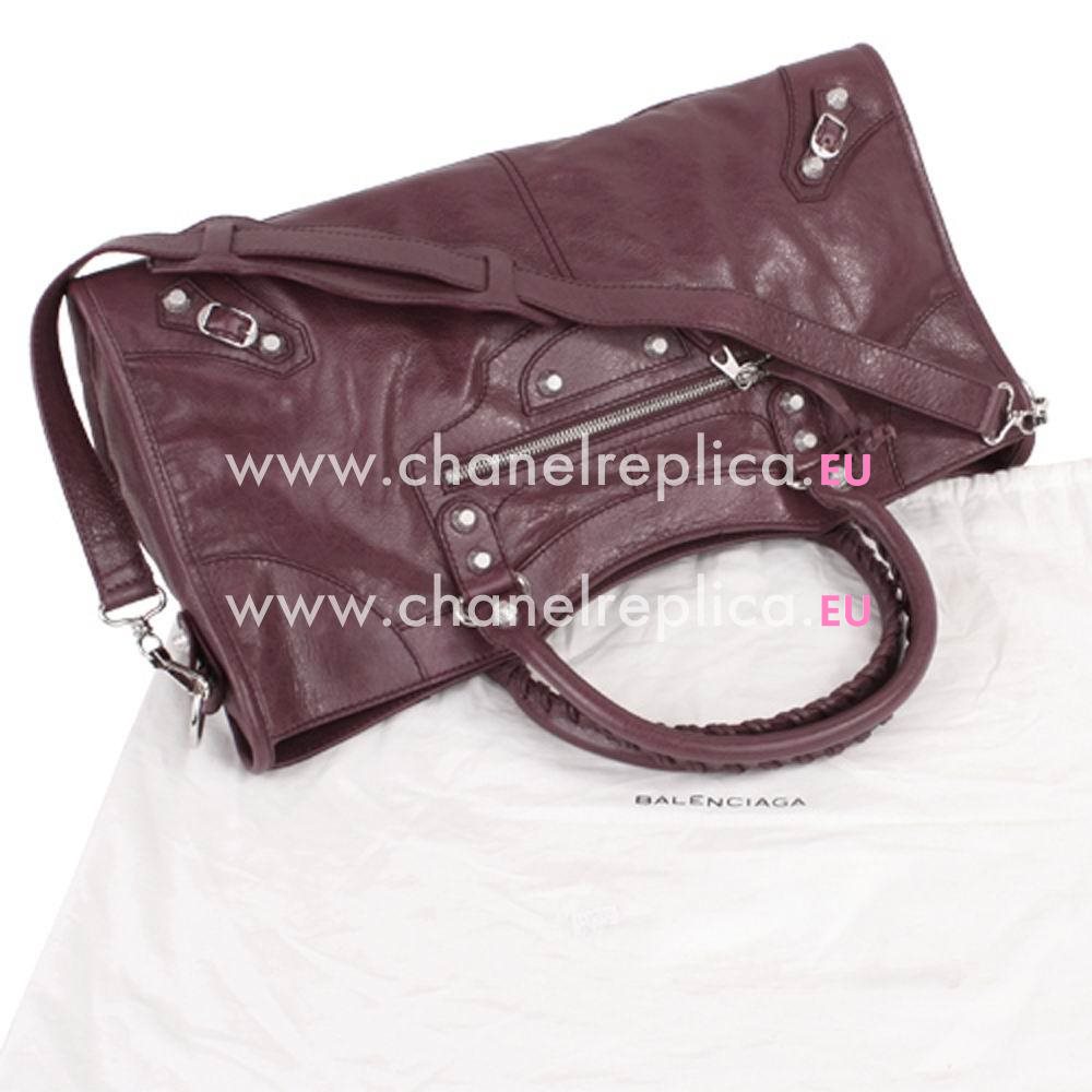 Balenciage Part Time Calfskin Silvery hardware Bag Purple Red B2055080