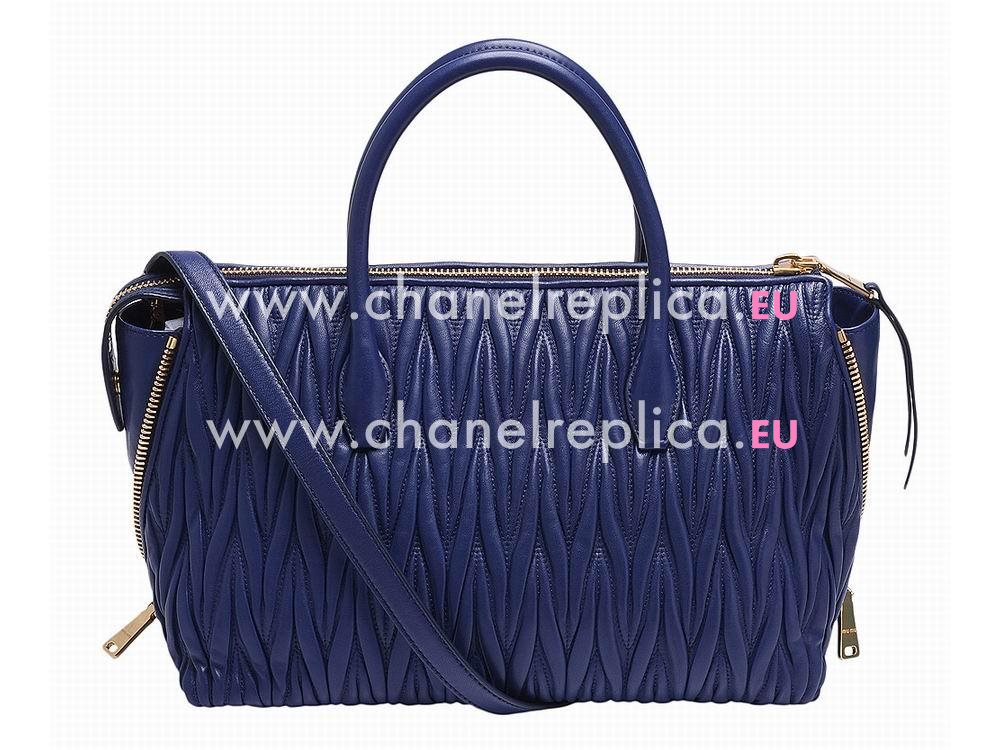 Miu Miu Large Matelasse Lux Nappa Handbag Dark blue RN1019