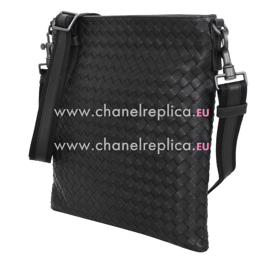 Bottega Veneta Classic Nappa Woven Zipper Shouldbag Black B5579900