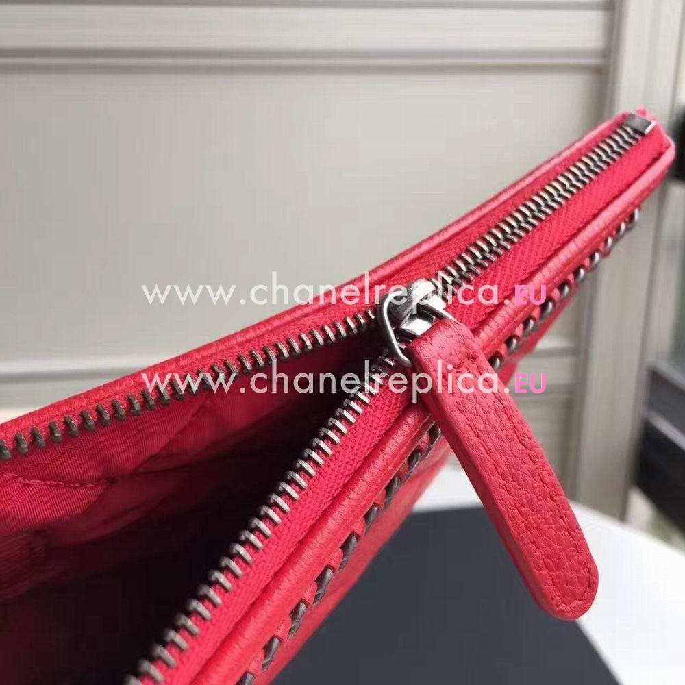Chanel Calfskin Wallet Red C6120515