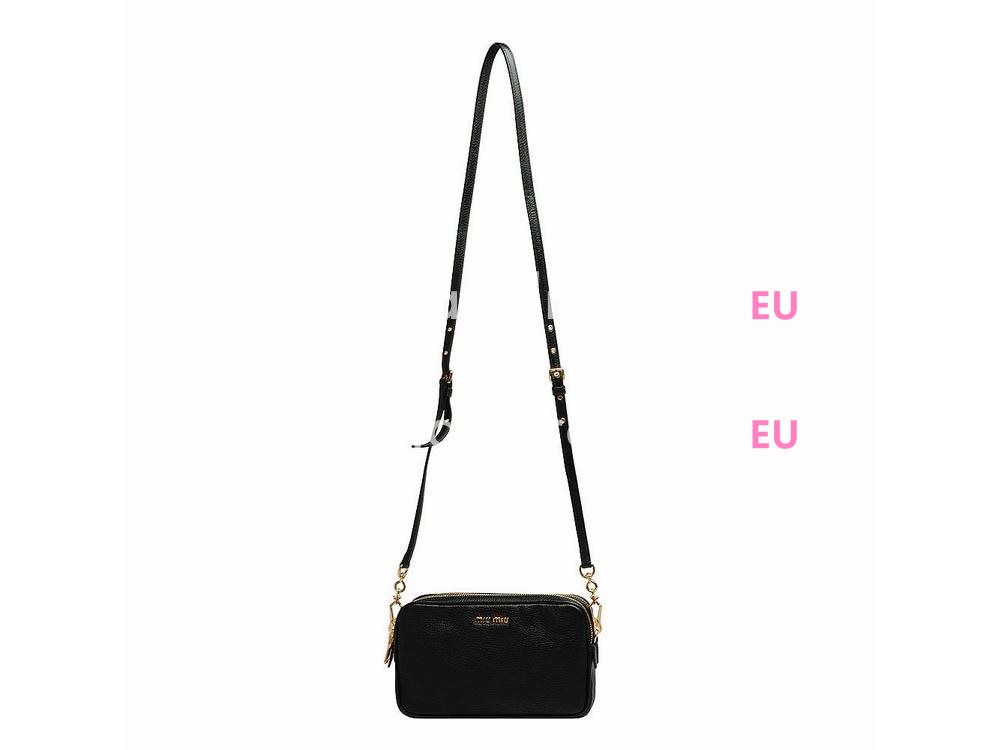 MIU MIU Pebble-finish Madras Piccole Borse Black 5BH539