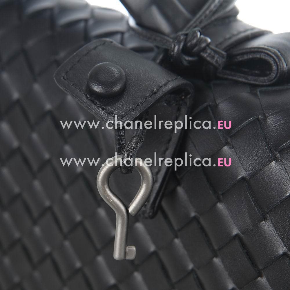Bottega Veneta BV Calfskin Leather Woven Briefcase Black B5660827