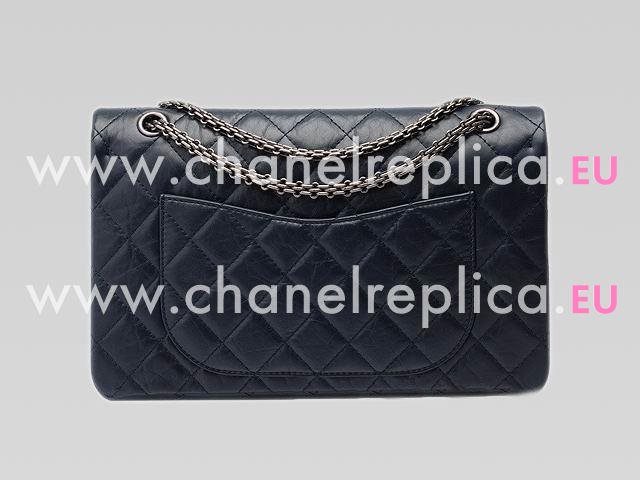 Chanel Calfskin Jumbo Size Bag Dark Blue(AantiQue Silver) A438196