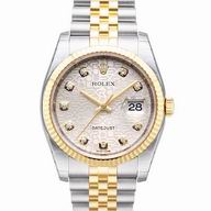 Rolex Datejust Automatic 37mm 18K Gold Stainless Steel Watch Silvery R116233-12