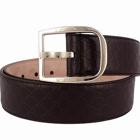 Gucci Coffee Embossed GG Cowhide Pin Buckle 9065602