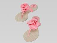 Chanel CC Camellia Flip-Flops Sandal In Pink&Off-white 276695