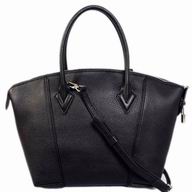 Louis Vuitton Veau Cachemire LOCKIT PM Tote Bag Black M94594