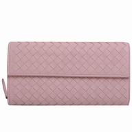 Bottega Veneta Classic Weave Zipper Nappa Wallet In Pink B6110708