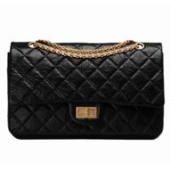 Chanel Jumbo Aged Calfskin Bag in Black(Antique-Gold) A12456AG