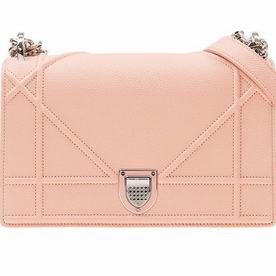 Christian Dior Small Diorama Bag Grain Cowhide Light Orange Shiny Silver-tone Lock M0421PVRG20P