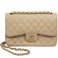 Chanel Biege Caviar Jumbo Double Flap Bag Gold Chain A58600CBG