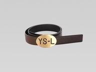 YSL Belt In Coffee Cowhide With Gold Buckle YSL187699