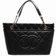Chanel Classic Cambon Caviar Cowhide Bag Gold Chain Black A553106
