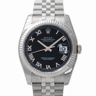 Rolex Datejust Automatic 36mm Stainless Steel Watch Black R116234-5