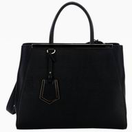 FENDI 2Jours Cowhide Medium Size Tote Bag Black F461658