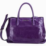 Miu Miu Vitello Shine Calfskin Handbag In Purple RN1015