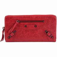 Balenciaga Continental Classic Lambskin Aged Brass Hardware Wallets Red B2055109