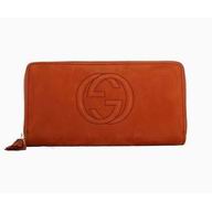 Gucci Soho Calfskin Zipper Wellets In Orange G6111410