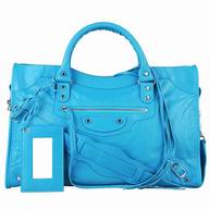 Balenciage City Lambskin Silvery hardware Classic Bag Water Blue B2054993
