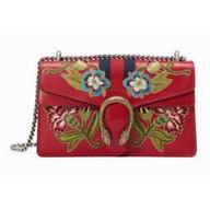 Gucci Dionysus embroidered leather shoulder bag Red 400249 CWIIX 8607