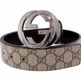Gucci Silver GG Buckle GG Canvas Belt Khaki G4706032