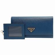 Prada Saffiano Triang Triangle Logo Cowhide Wallet In Deep Blue PR61017029