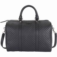 Gucci Guccissima GG Calfskin Boston Bag In Black G7021303