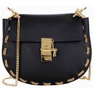 Chloe Drew Smooth Leather Around Golden Chain Bag Red CH95780