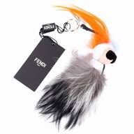 FENDI Karlito Bag Bugs The Fox Pendant Black/Orange F1548745