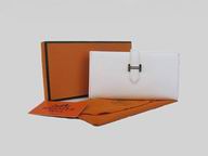 Hermes Dogon Clemence Leather Wallet In White H0005B