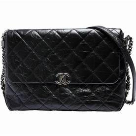 chaneI Quilted Aged Calfskin Big Bang Flap Bag Black A999512