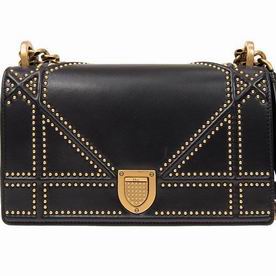 Christian Dior Small Diorama Bag in Cowhide Black Anti-Gold Lock M0421CNOE900